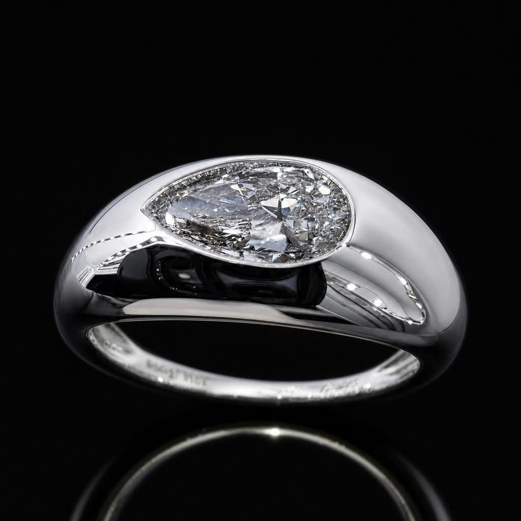 4KT White Gold .75ct VS/F Lab Diamond Pear Ring