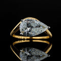 14KT Yellow Gold 1.00ct VS/F Lab Diamond Pear Solitaire Ring