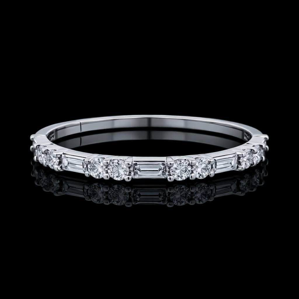 10KT White Gold Lab Diamond Band