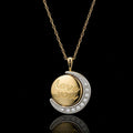 10KT Yellow Gold “I Love You To The Moon & Back” Reversible Pendant