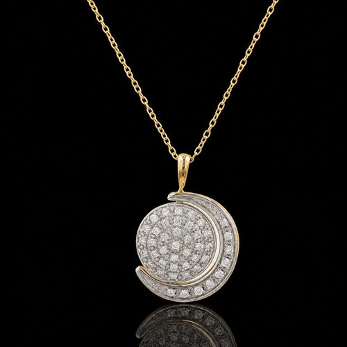 10KT Yellow Gold “I Love You To The Moon & Back” Reversible Pendant