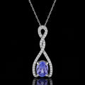 Platinum Tanzanite & Diamond Infinity Pendant Necklace