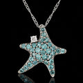 18kt White Gold Alexandrite & Diamond Starfish Pendant Necklace